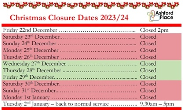 Christmas Closure Dates 2023/24
