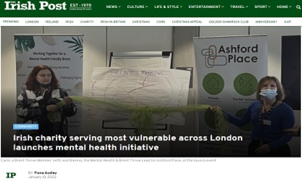 Irish charity serving most vulnerable across London launches mental health initiative